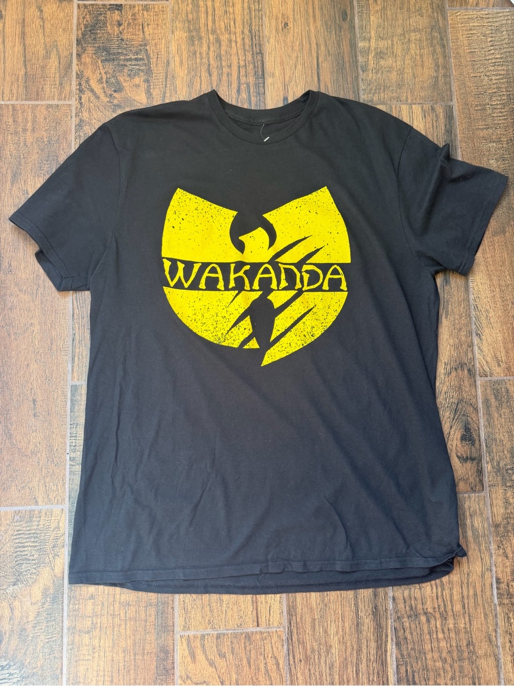 Marvel Wu- Tang Wakanda Graphic Tee - Black with Yellow Logo